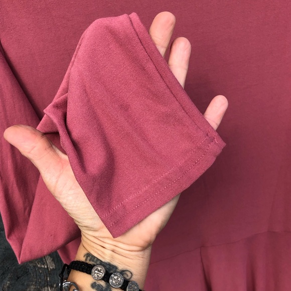 Long Sleeve Fit and Flare Midi Dress Dusty Rose Large - Picture 4 of 7